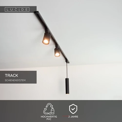Lucide TRACK Endkappe - 1-Phasen Stromschiene / Schienensystem - 2er-Set - Schwarz (Verlängerung) - USP
